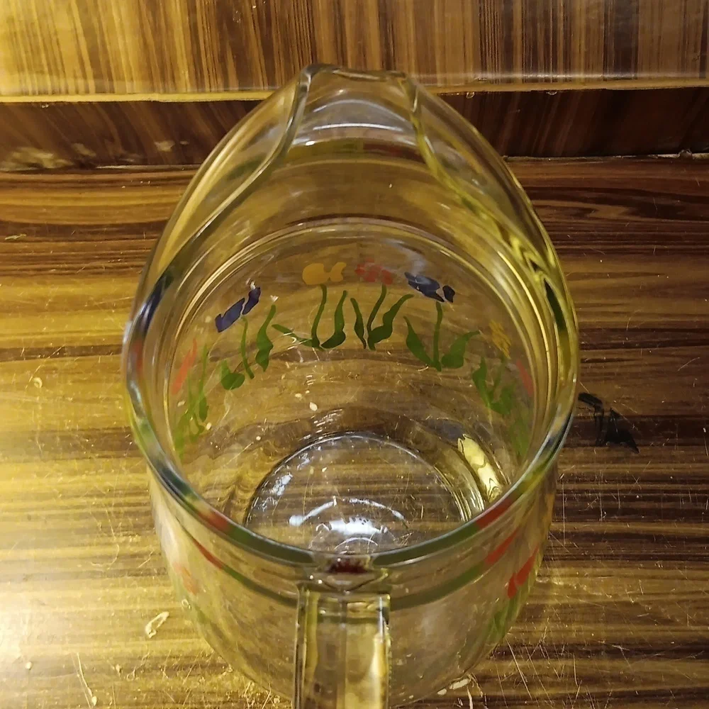 Vintage Arc France MCM tulip glass pitcher